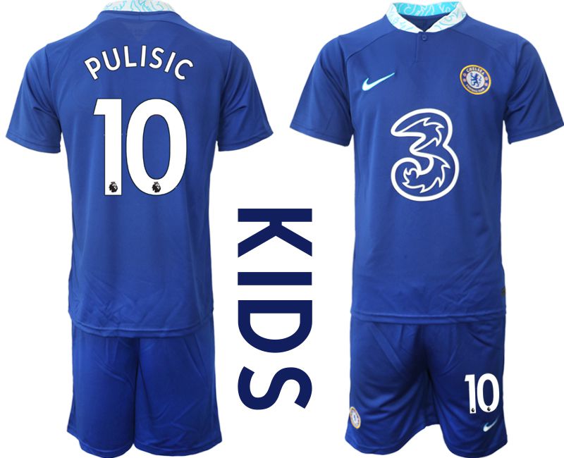 Youth 2022-2023 Club Chelsea FC home blue 10 Soccer Jersey